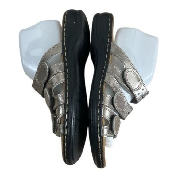 Clarks Women Leisa Cacti Sandal Size 8 W Bronze Slide Adjustable Shoe Strappy - Picture 6 of 13